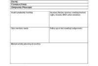 Custom Primary Presidency Meeting Agenda Template Excel