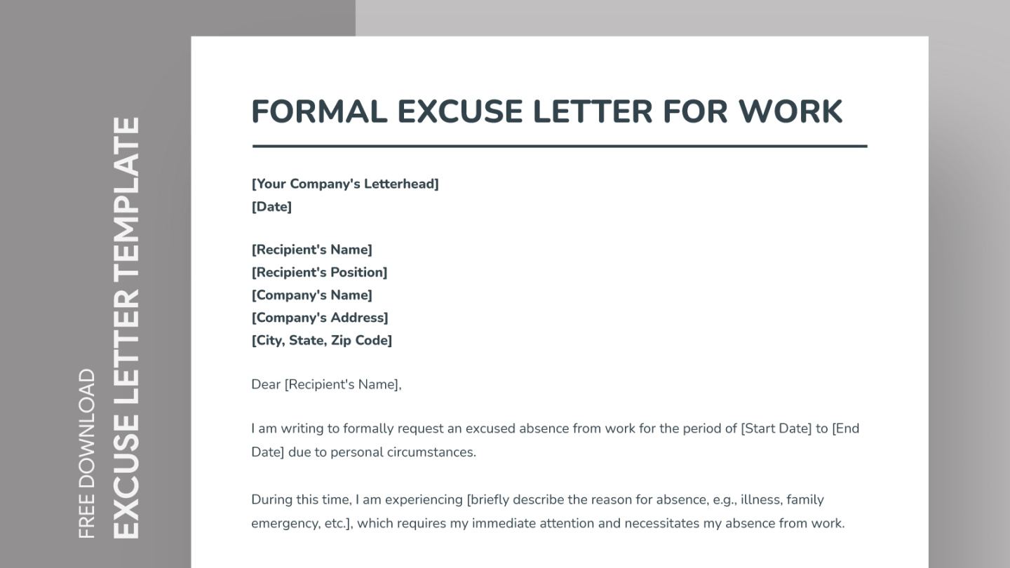 Custom Work Absence Note Template
