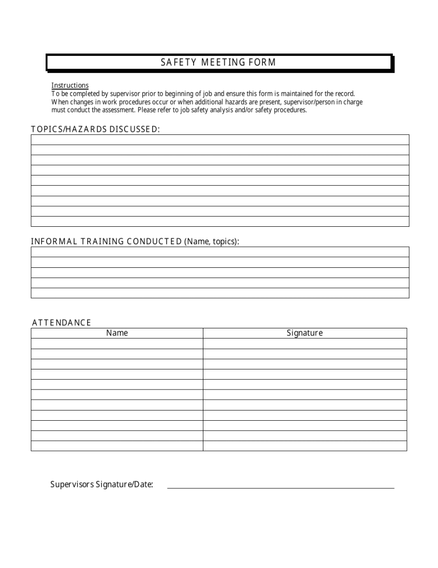 Custom Work Health And Safety Meeting Agenda Template
