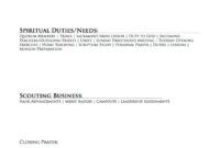 Editable Primary Presidency Meeting Agenda Template Doc Sample