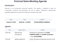 Editable Weekly Sales Meeting Agenda Template Word Sample