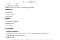 Free Blank Handover Meeting Agenda Template Excel Sample