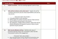 Free Blank Weekly Family Meeting Agenda Template Pdf