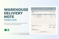 Free Custom Company Delivery Note Template  Sample