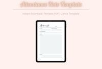 Free Custom Court Attendance Note Template  Sample