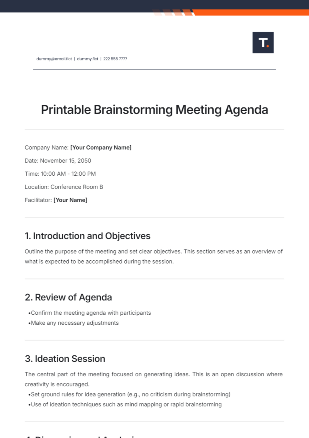 Free Custom Deacon Meeting Agenda Template