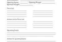 Free Custom Primary Presidency Meeting Agenda Template Word
