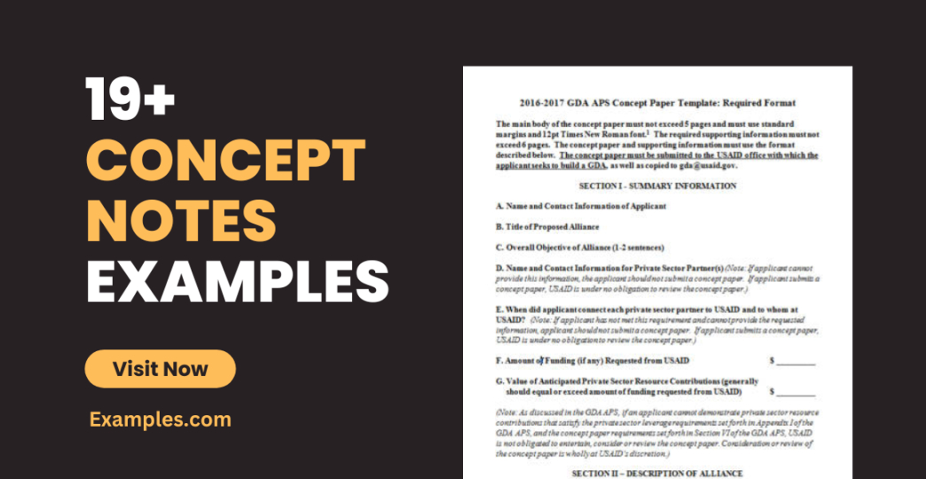 Free Custom Product Concept Note Template Doc Sample