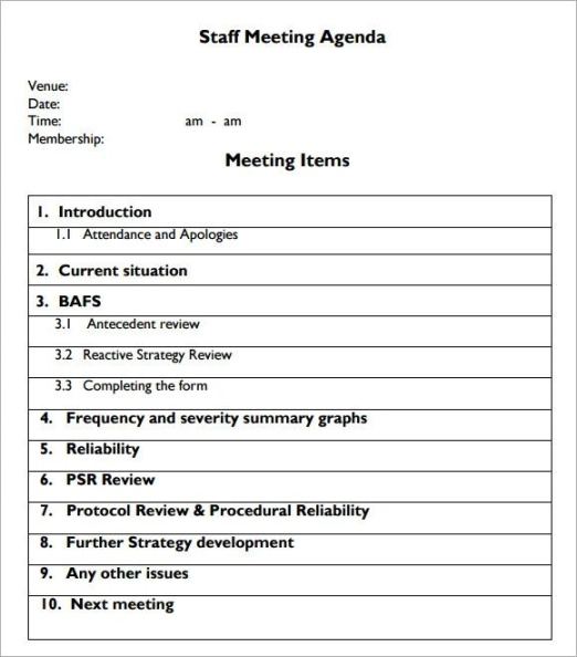 Free Custom Year End Meeting Agenda Template  Sample