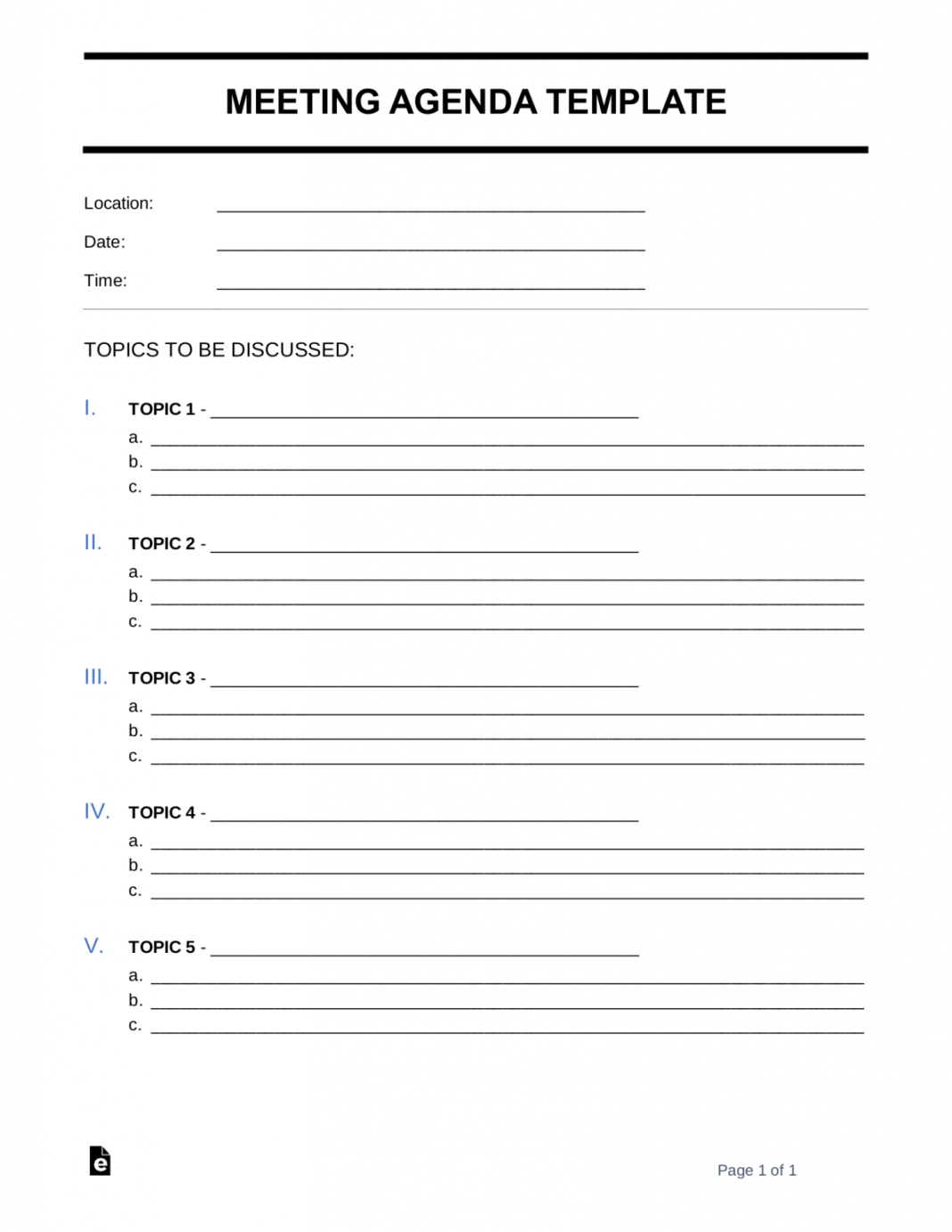 Free  Inaugural Meeting Agenda Template