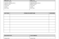Free  Manual Delivery Note Template Excel