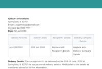 Free  Manual Delivery Note Template Pdf Sample