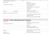 Free Printable Hazardous Waste Transfer Note Template Doc Sample