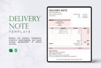 Free Printable Manual Delivery Note Template Pdf Sample