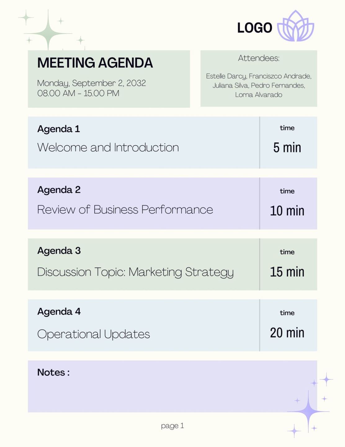Free Printable New Client Meeting Agenda Template Pdf Sample