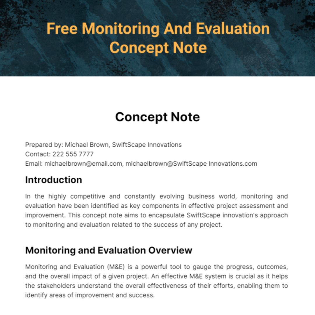 Free Printable Product Concept Note Template Excel