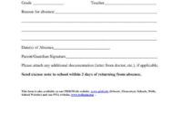 Printable Court Attendance Note Template Excel Sample
