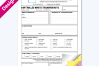 Printable Hazardous Waste Transfer Note Template