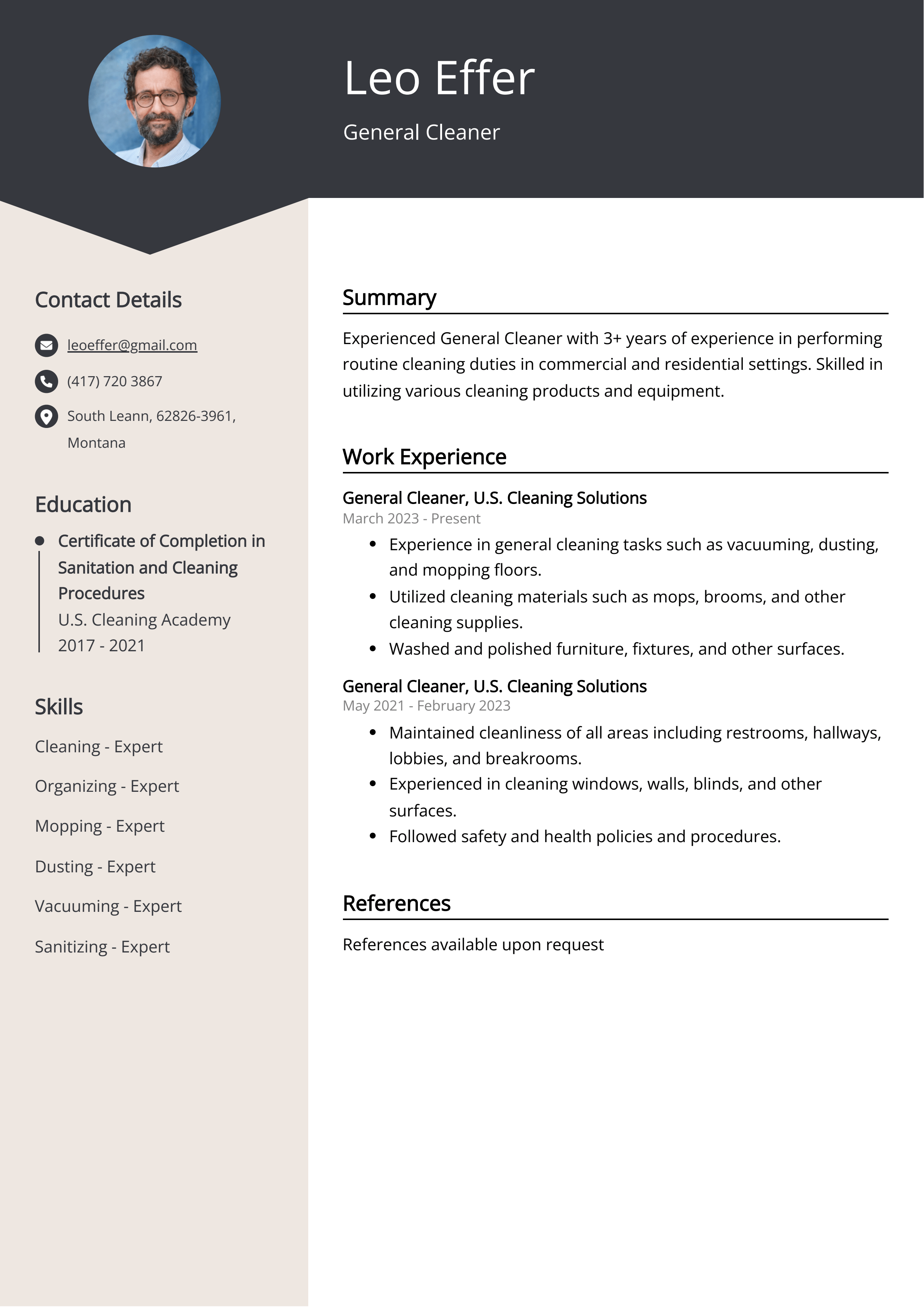 cv-template-for-cleaning-job