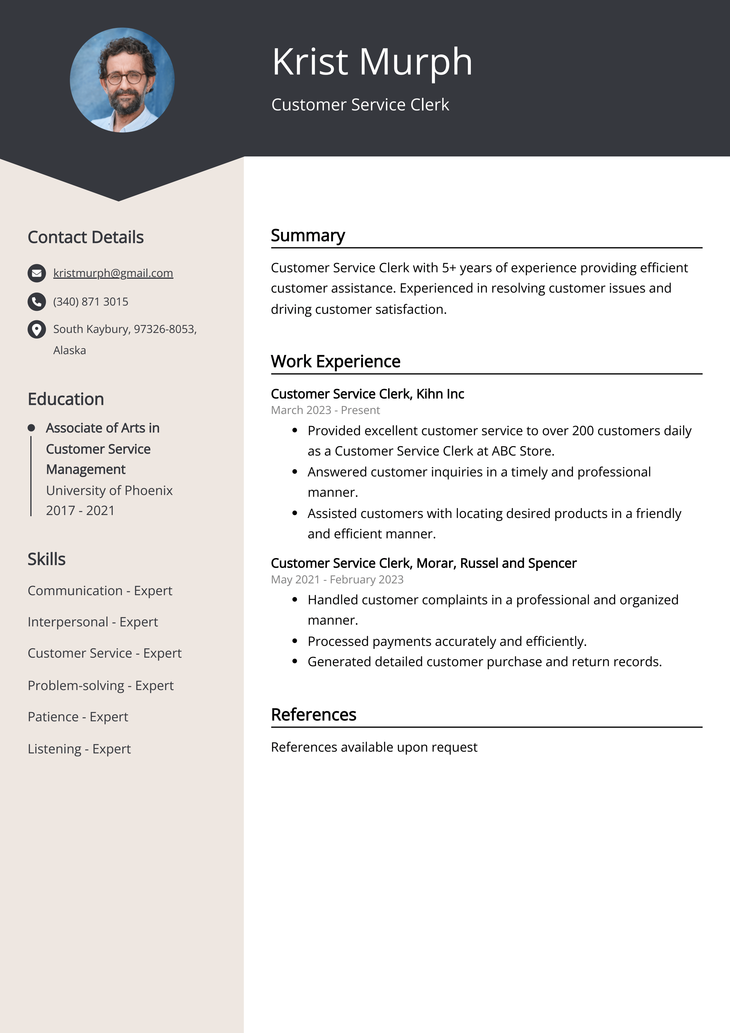cv-template-for-customer-service-job