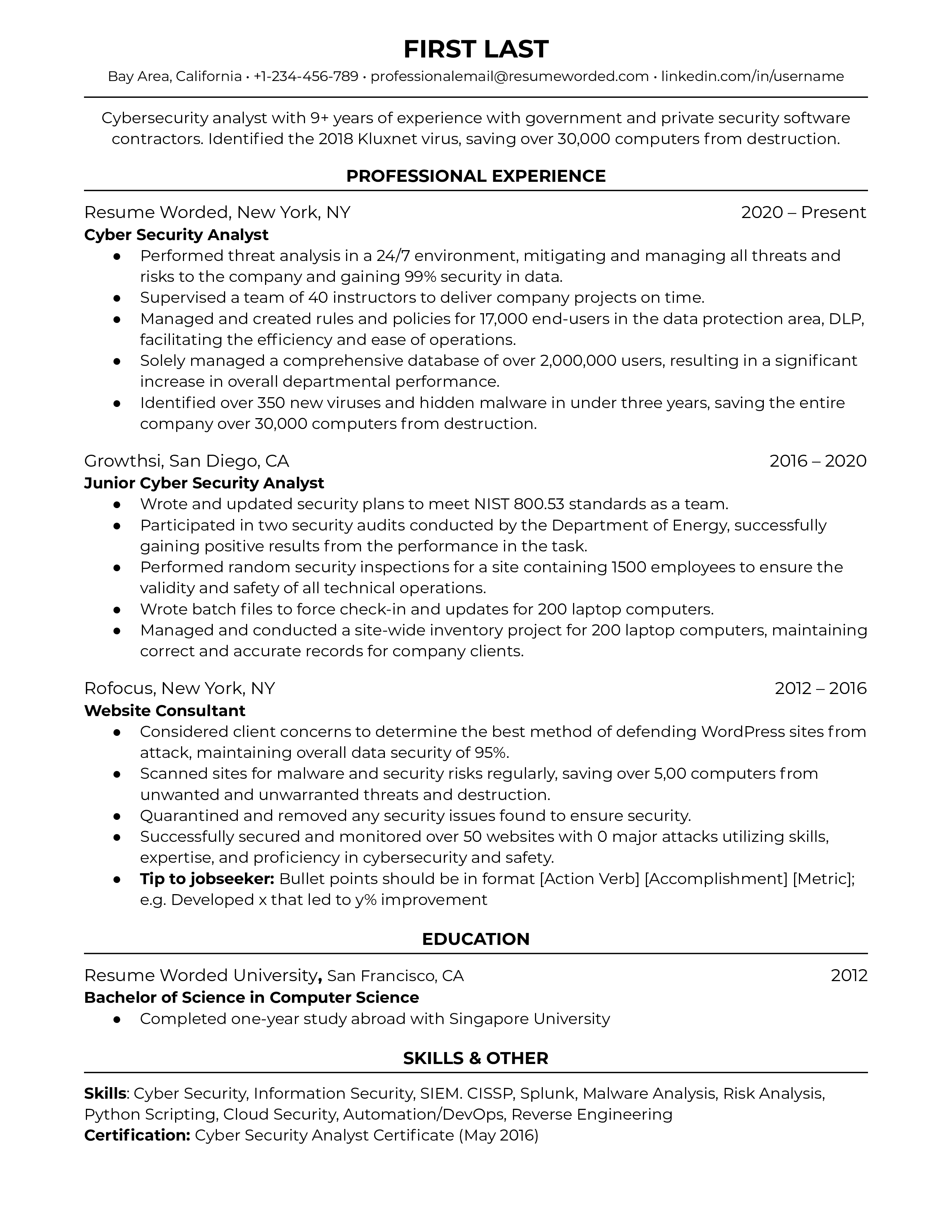 cv-template-for-cyber-security