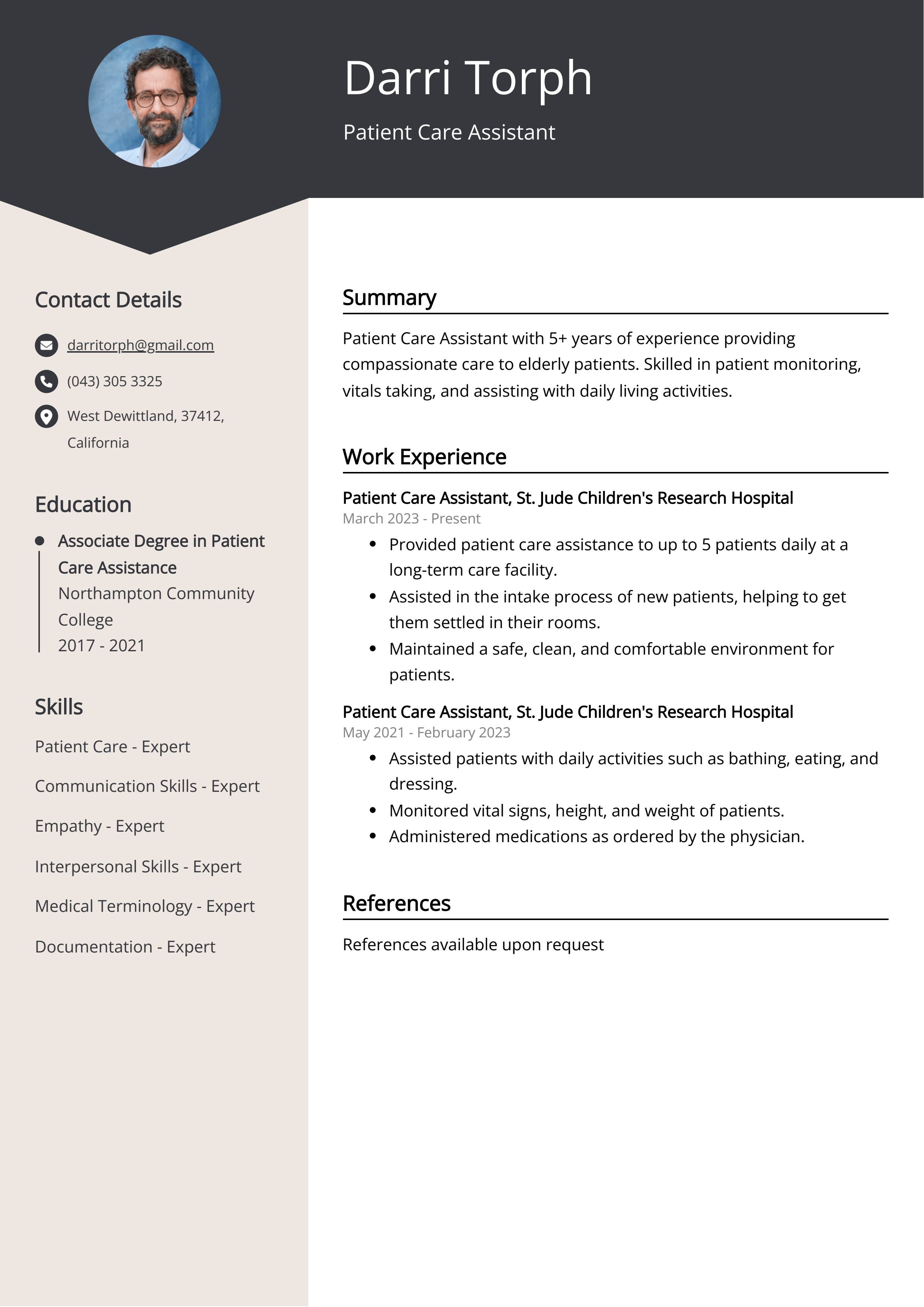 cv-template-for-health-care-assistant