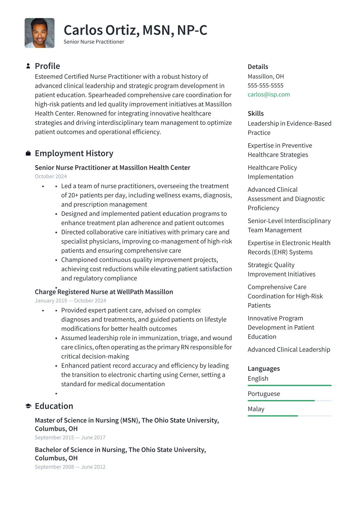 cv-template-for-nurse-practitioner