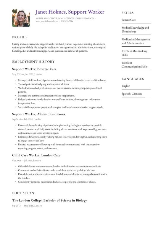 cv-template-for-support-worker