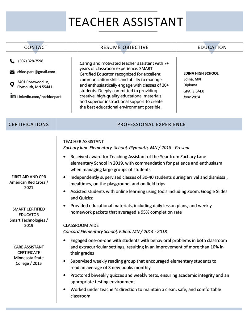 cv-template-for-teaching-assistant