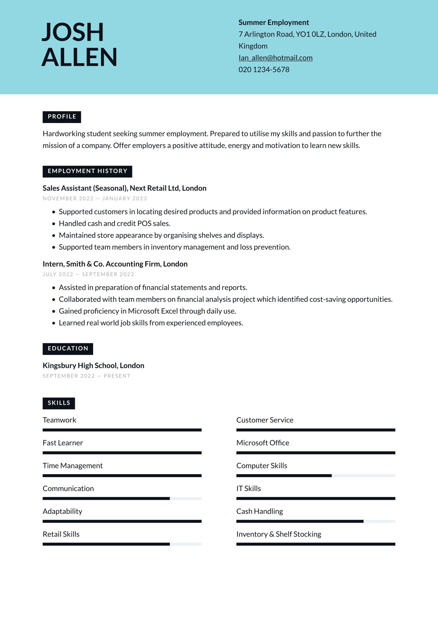 cv-template-for-young-person