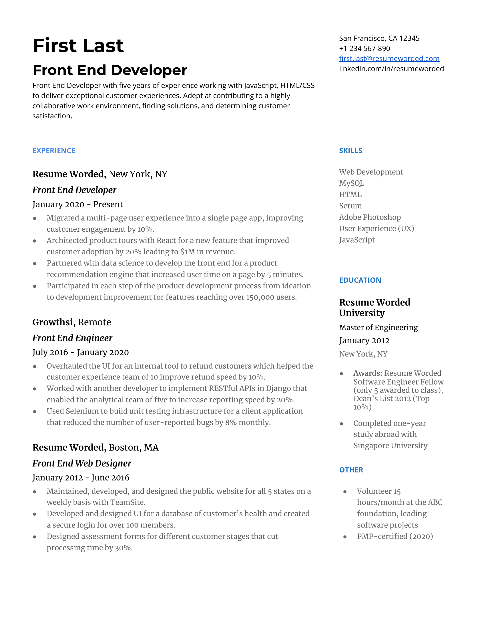 cv-template-front-end-developer