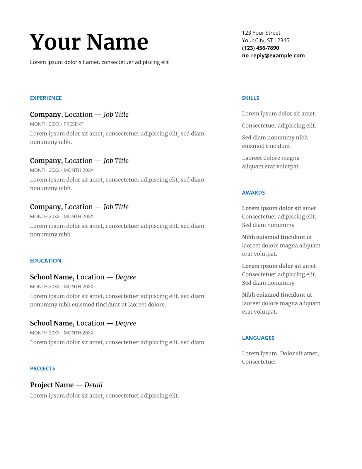 simple-one-page-cv-template